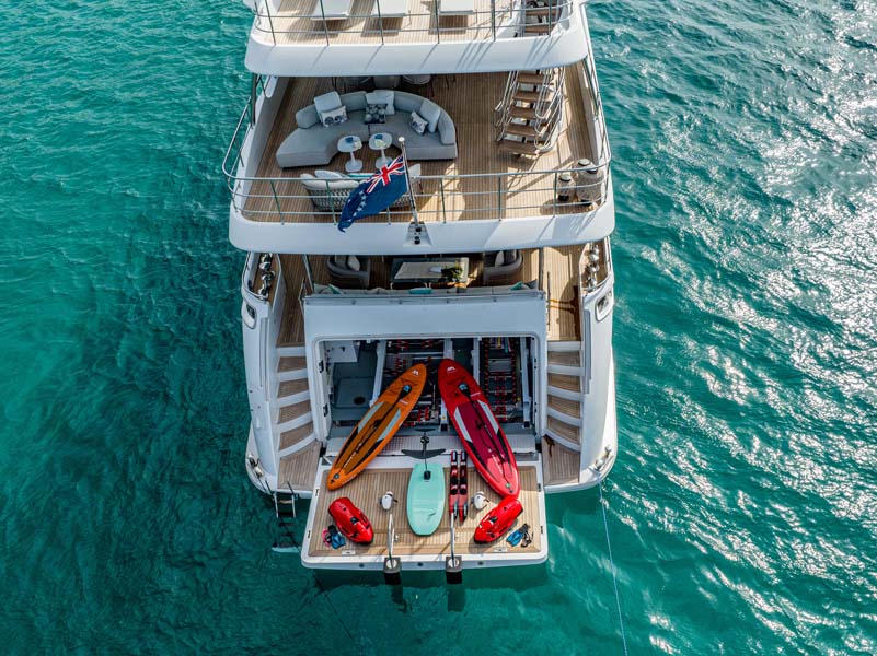 Toys on swim platform